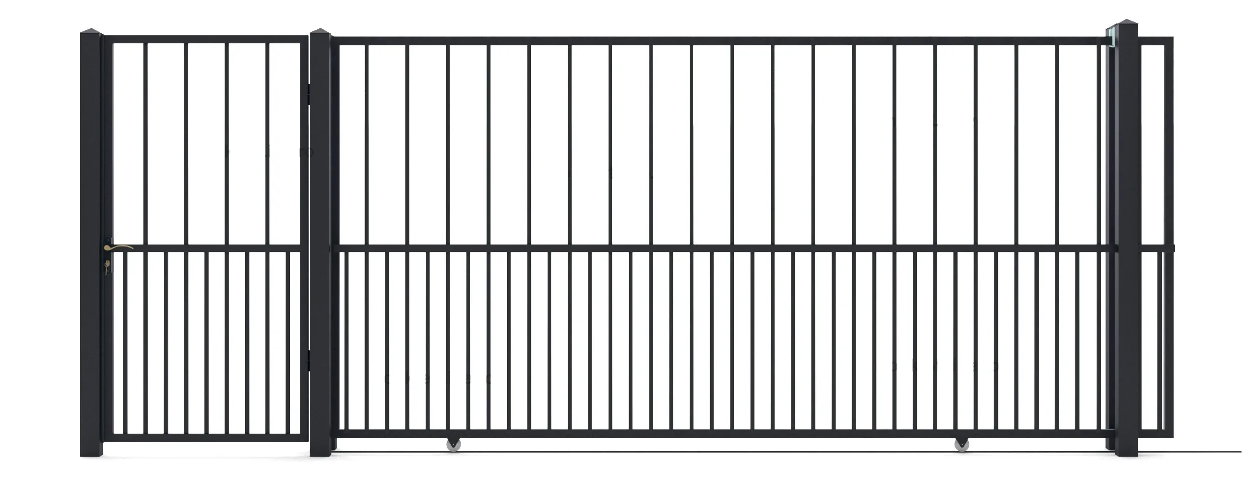 Metalltore Garden (KP104) — Einfahrtstor und Gehtür