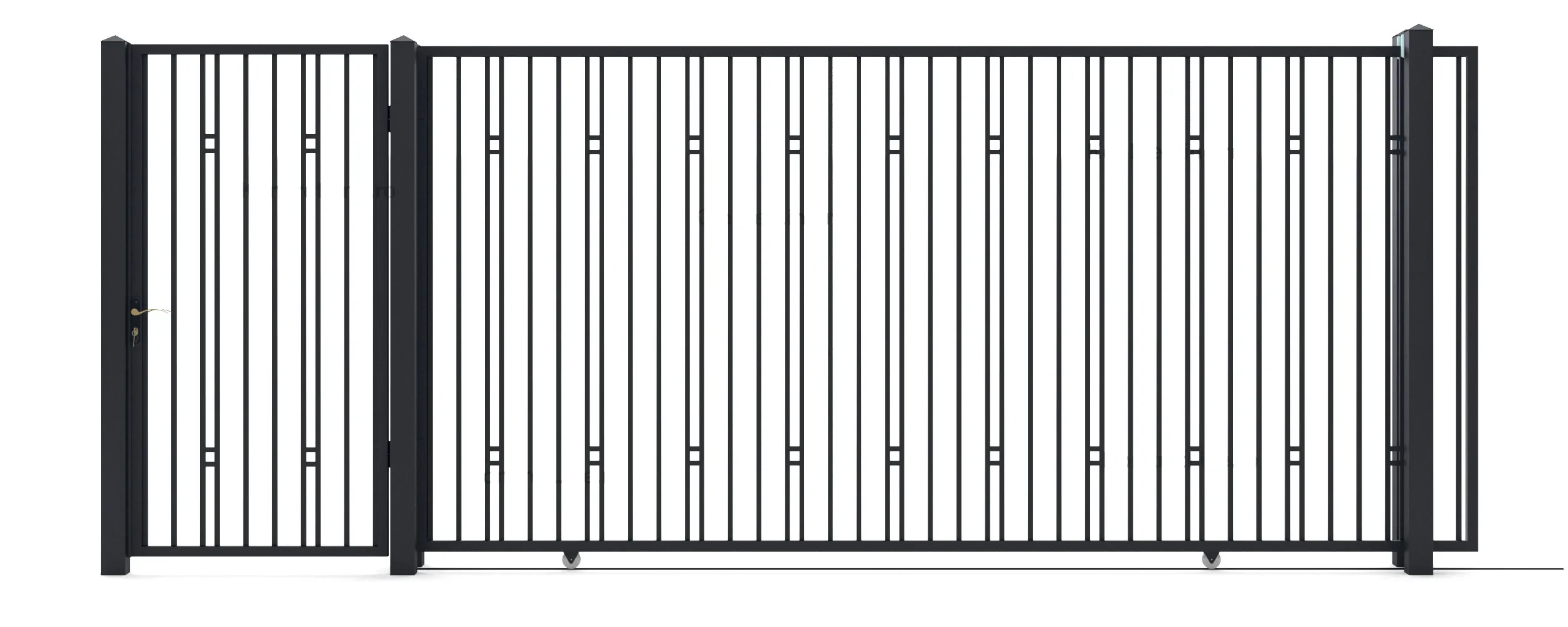 Metalltore New (KP120) — Einfahrtstor und Gehtür