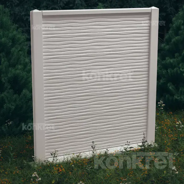 Betonzaun Dune (KM201), Höhe 210 cm, weiß (Premium)