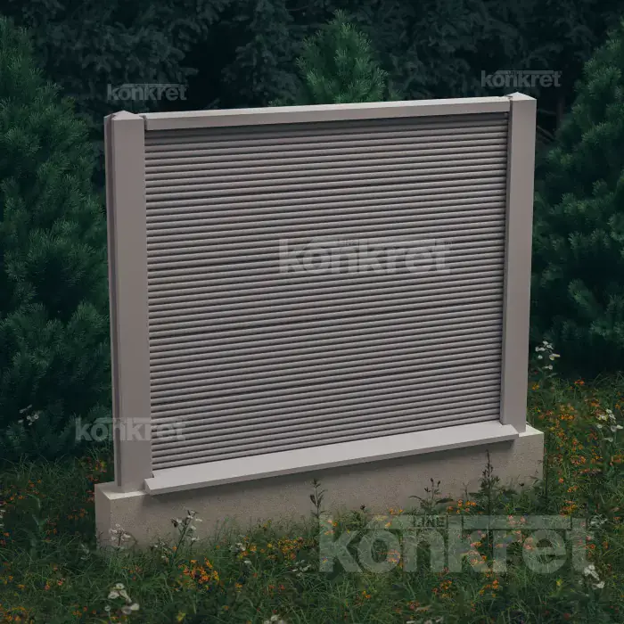 Betonzaun Waves (KM207), Höhe 150 cm, grau (Standard)