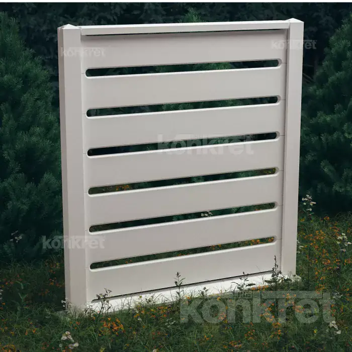 Betonzaun Avalon (KV301), Höhe 210 cm, weiß (Premium)