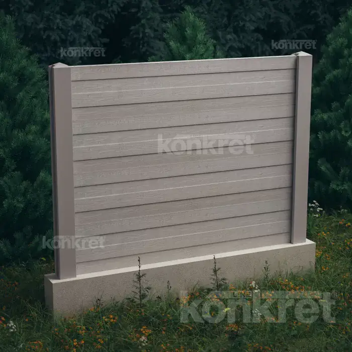Betonzaun Cedar (KM302), Höhe 160 cm, grau (Standard)