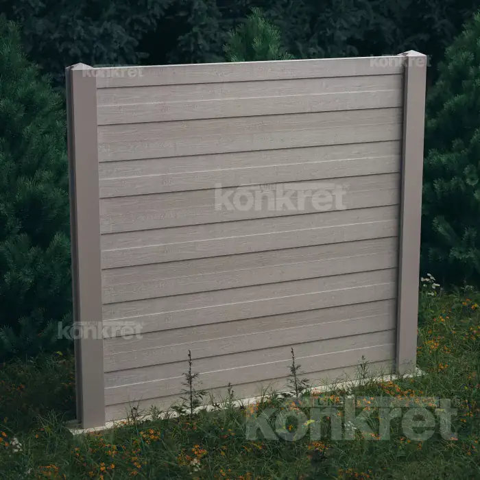 Betonzaun Cedar (KM302), Höhe 200 cm, grau (Standard)