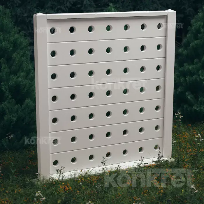 Betonzaun Lights (KV202), Höhe 210 cm, weiß (Premium)