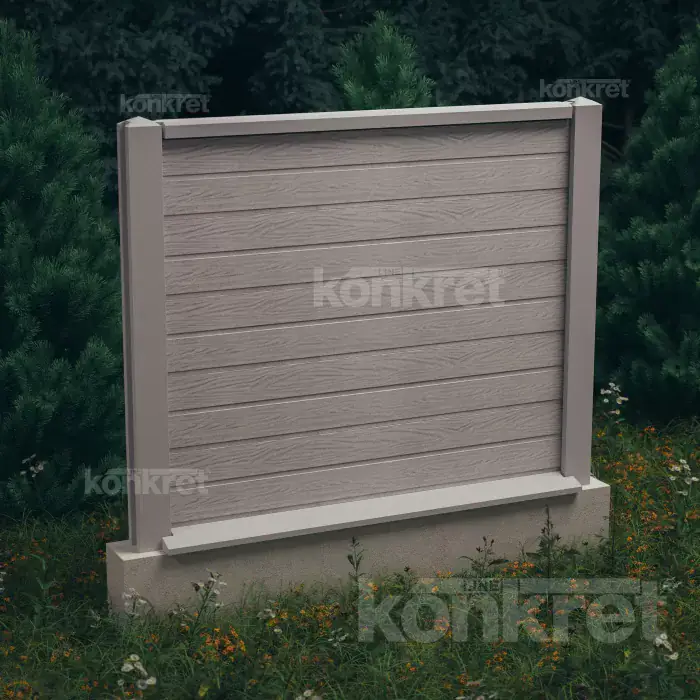 Betonzaun Lightwood (KM300), Höhe 150 cm, grau (Standard)