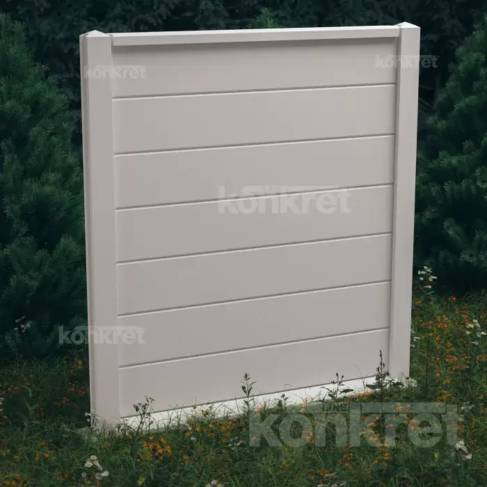 Betonzaun Nova (KS402), Höhe 210 cm, weiß (Premium)