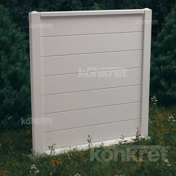 Betonzaun Simple (KV100), Höhe 210 cm, weiß (Premium)