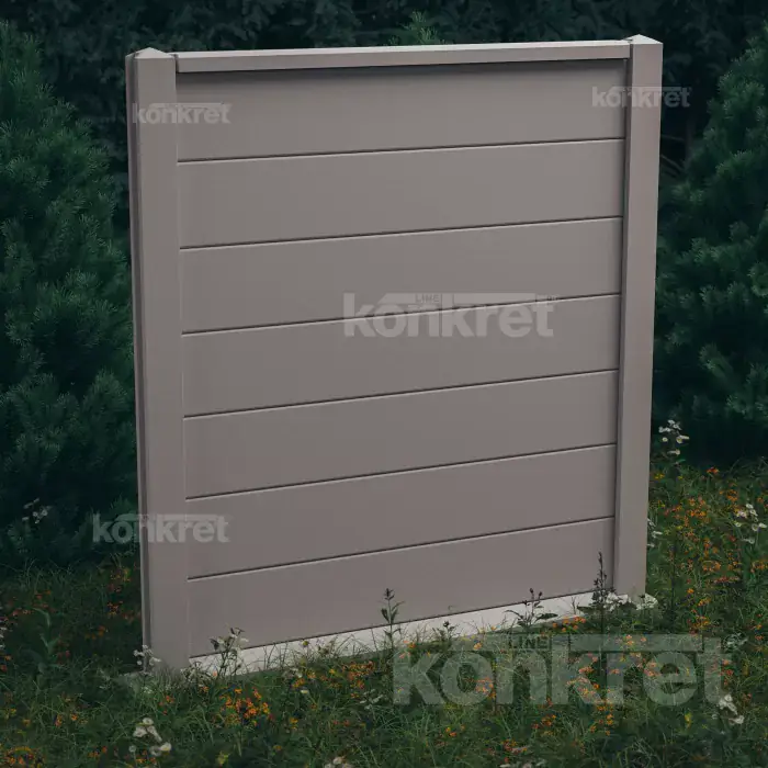 Betonzaun Simple (KV100), Höhe 210 cm, grau (Standard)