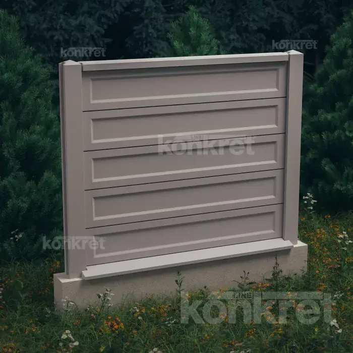 Betonzaun Smooth-Rebated (KS900), Höhe 150 cm, grau (Standard)