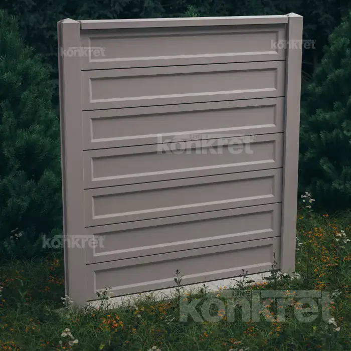 Betonzaun Smooth-Rebated (KS900), Höhe 210 cm, grau (Standard)