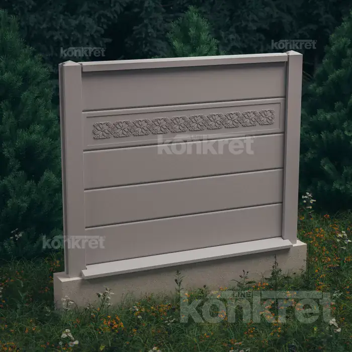 Betonzaun Traditional (KV111), Höhe 150 cm, grau (Standard)