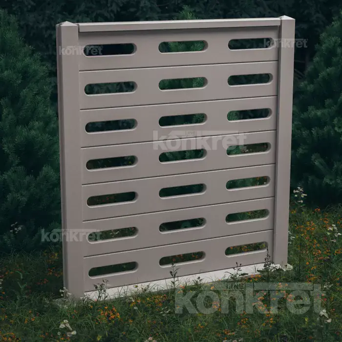 Betonzaun Visio (KV201), Höhe 210 cm, grau (Standard)